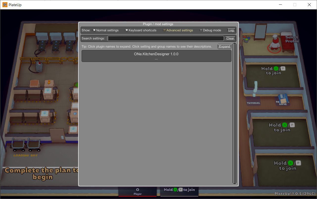 Configuration manager window